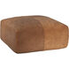 Elio 16 inch Cognac Leather Ottoman